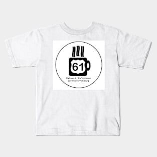 61 coffee logo in a circle Kids T-Shirt